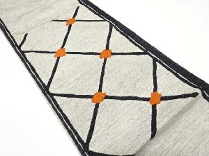 アンティーク　斜め格子模様織り出し袋帯(材料)